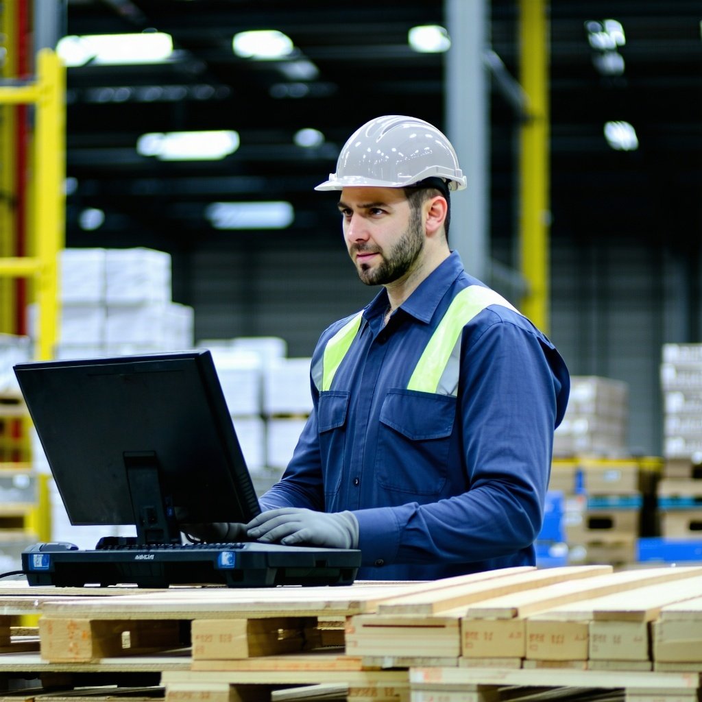 warehouse worker at console-1